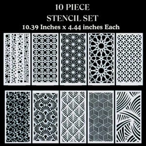Set of 10 Stencils for craft Gel Plate Stencil for printing Stencil Gelli Plate reusable stencil Mixed Media Art Supplies Gel Plate Printing
