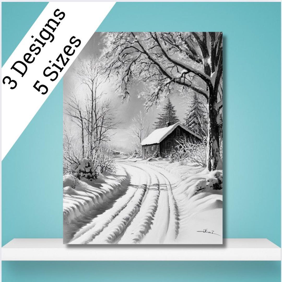 Cabin Wall Decor Set of 3 Winter Canvas Farmhouse Winter Wall Art Snow ...