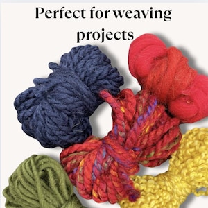 Perfect for Weaving Project Wool Roving Bundle Cotton Cord Craft Supply Natural Fiber Pack Mixed Texture Wool Craft Material for Fiber Art