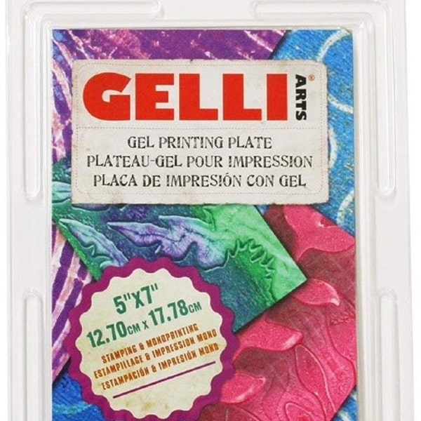 Gelli Arts Gel Printing Plate 5x7 Clear Gel Monoprinting Plate, Gel Plate Printing Adults and Children Printmaking