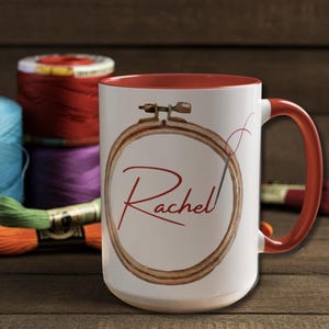 Personalisierte Nähbecher Geschenk für Crafter Handarbeit Geschenk Kreuzstich Mutter Tag Crafty Freund Stickerei-Enthusiast DIY Liebhaber Geburtstag
