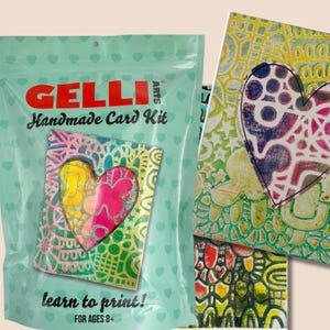 Kit de impresión con placa de gel para tarjetas, paquete de suministros para proyectos artísticos con materiales para la enseñanza de arte, juego para manualidades en casa y educación, Gelliarts Monoprint
