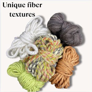 Wool Roving Bundle Cotton Cord Craft Supply Natural Fiber Mixed Texture Weaving Project Wool Craft Weaving Material Fiber Kit Yarn Bundle