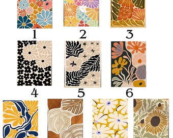 Aesthetic Paint by Numbers Kit Trendy DIY Floral Wall Art Modern Hobby Painting Set for Adults Floral Aesthetic Paint Kit Trendy Art Project