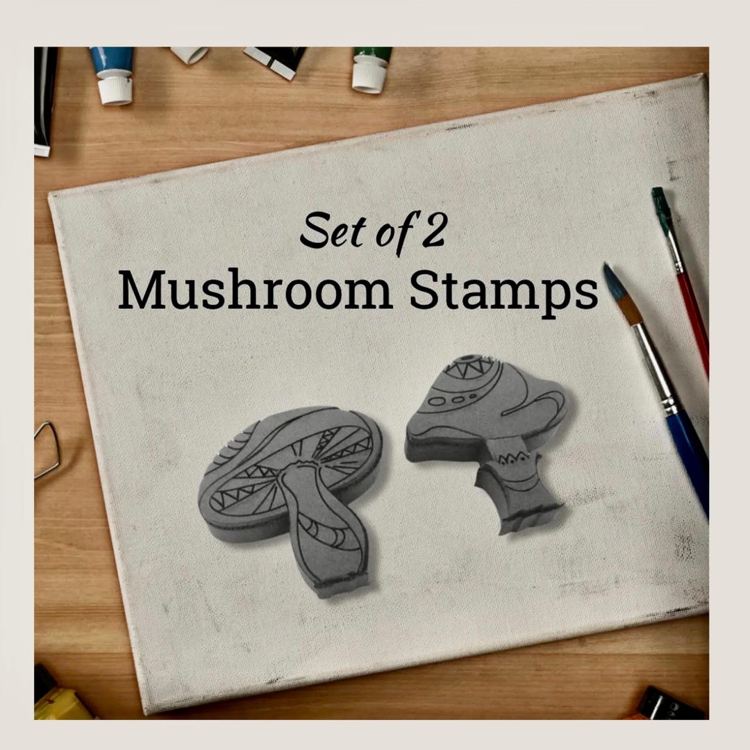 Mushroom Art Stamps Foam Stamp Nature Craft Supplies Junk Journal ...