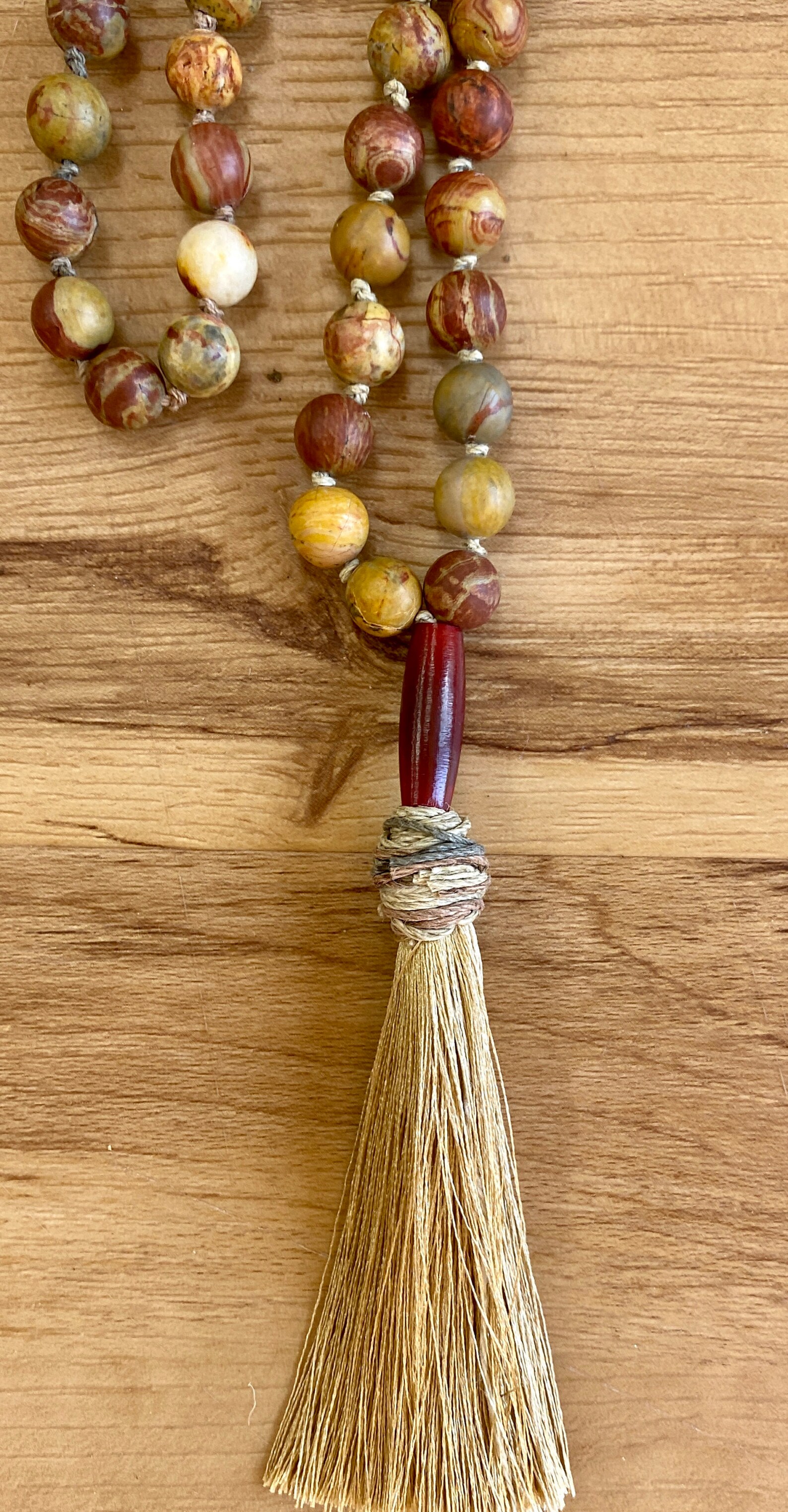 Fall bead Necklace Tassel Necklace Long Beaded Necklace Bead Etsy