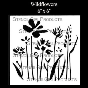 Wildflower Stencil for Crafts and Painting Flowers Stencil Bouquet Plants Stencils For Painting Reusable Stencils for Painting Mixed Media