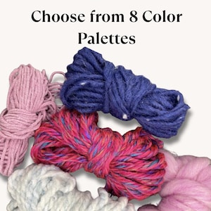 Color Coordinated Wool Roving Bundle Cotton Cord Craft Supply Natural Fiber Mixed Texture Weaving Project Wool Craft Kit Yarn Collection