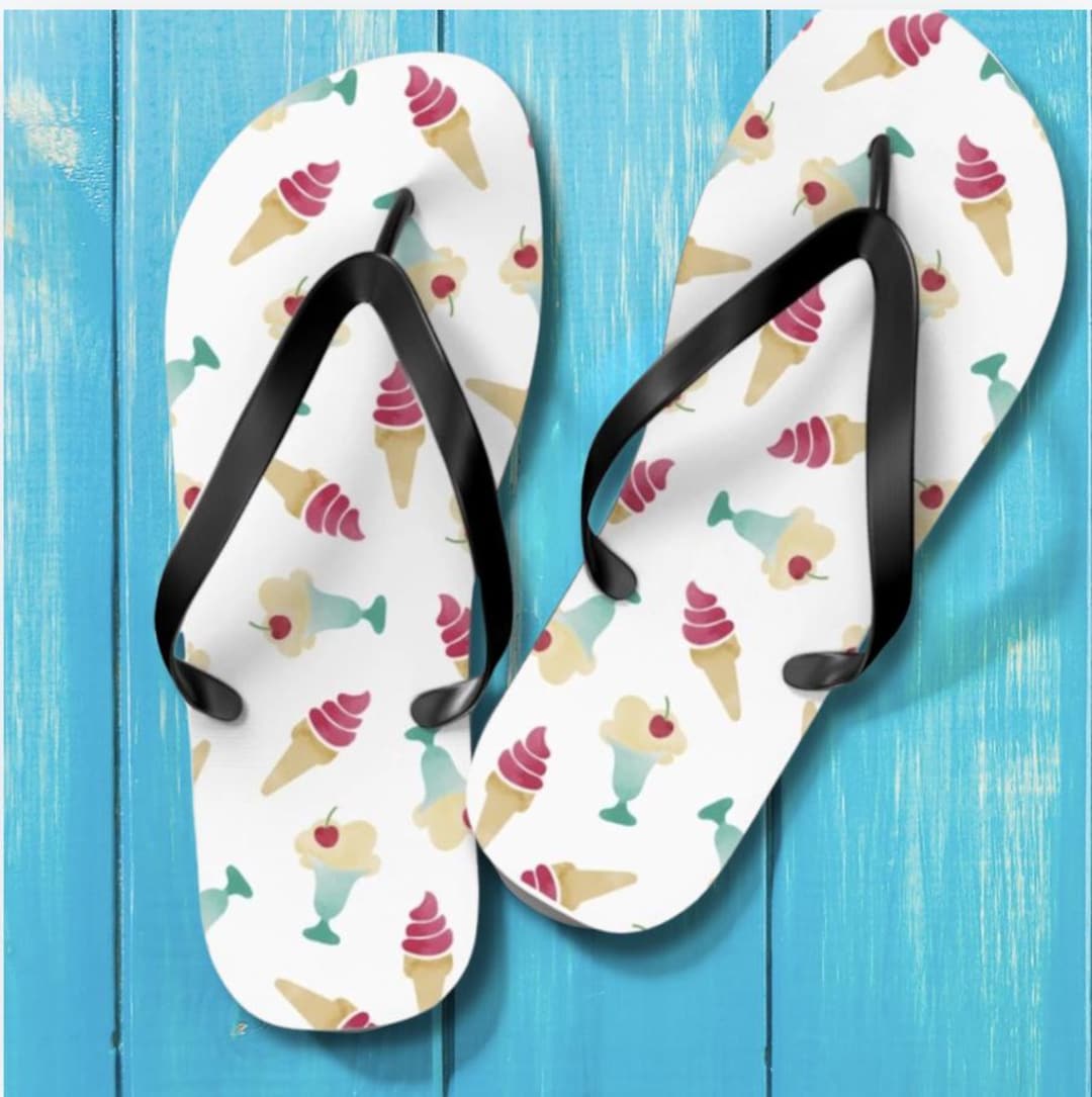 Buy Flip Flop Sandal Icecream Party Favor Ice Cream Themed Giveaway Party  Favor Sweet Birthday Party Gift Ice Cream Cone Flip Flops for Vacation