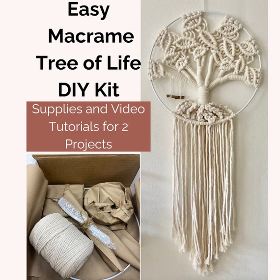 DIY Macrame Tree of Life Kit Adult Beginner Macrame Wall Hanging Learn to  Make Macrame Bonus Project Macrame Key Ring Tutorial and Supplies 