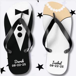 Wedding Flip Flops Bridesmaid Bride and Groom Shoe Bride Slippers Summer Wedding Custom Beach Wedding Reception Shoes Dancing Flipflop Bride