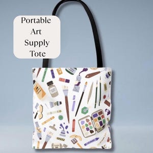 アーティストトートバッグ アート学生ギフト アートクラス用品 パーソナライズされたポリエステル アート用品バッグ 屋外用 絵画 描画トート ブラシ 絵の具
