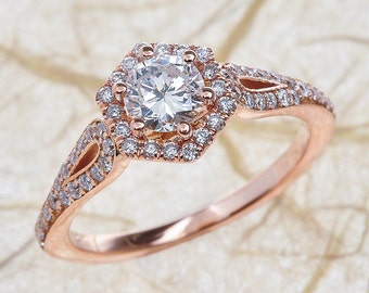 Diamond Engagement Ring Rose Gold, Rose Gold Engagement Ring Diamond Halo, Diamond Halo Engagement Ring Rose Gold, Rose Gold Diamond