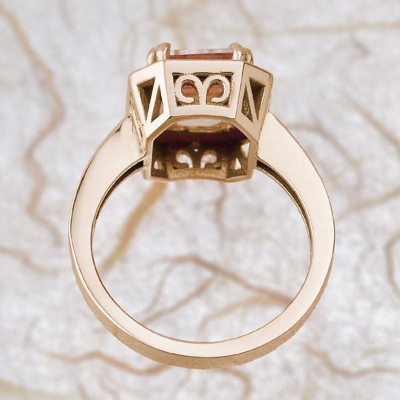 Morganite Engagement Ring Rose Gold, Morganite Rose Gold Engagement Ring, Rose Gold Morganite Ring, Morganite Halo Engagement Ring Rose Gold image 9