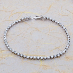 Diamond Tennis Bracelet White Gold, 3.80 Carat Diamond Tennis Bracelet White Gold, 7 inch Diamond Tennis Bracelet White Gold
