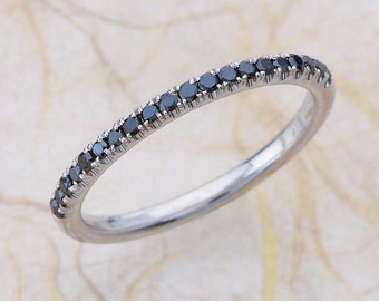 Mariage mince bande / noir diamant bague de mariage / mince bande de Black Diamond / bande de mariage / empilables bande