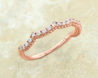Matching Band Only for Vintage Opal Engagement Ring Rainbow Moonstone And Morganite Engagement rings