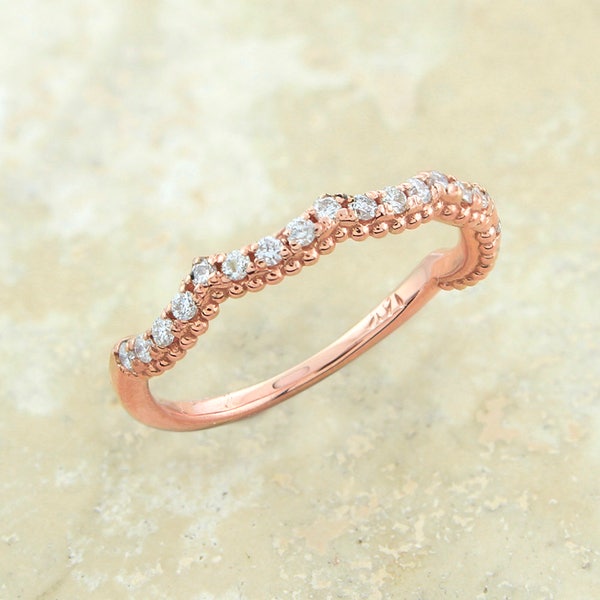 Passendes Band nur für Vintage Opal Verlobungsring Regenbogen Mondstein Und Morganit Verlobungsringe