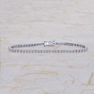 Diamond Tennis Bracelet White Gold, 3 Carat Diamond Tennis Bracelet White Gold, Anniversary Tennis Diamond Bracelet White Gold