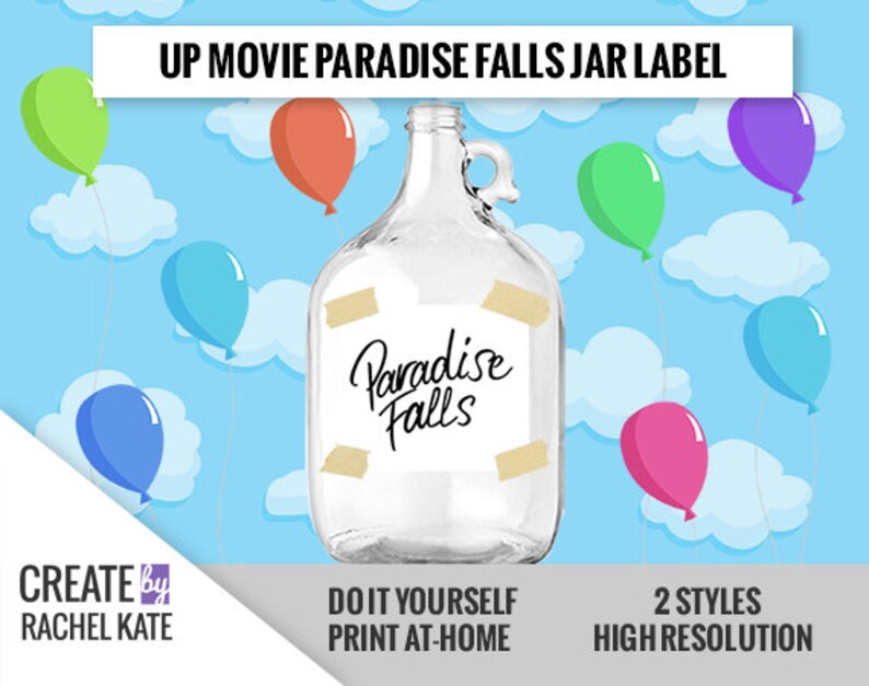Download UP Movie Jar Paradise Falls Adventure Honeymoon Fund Label ...