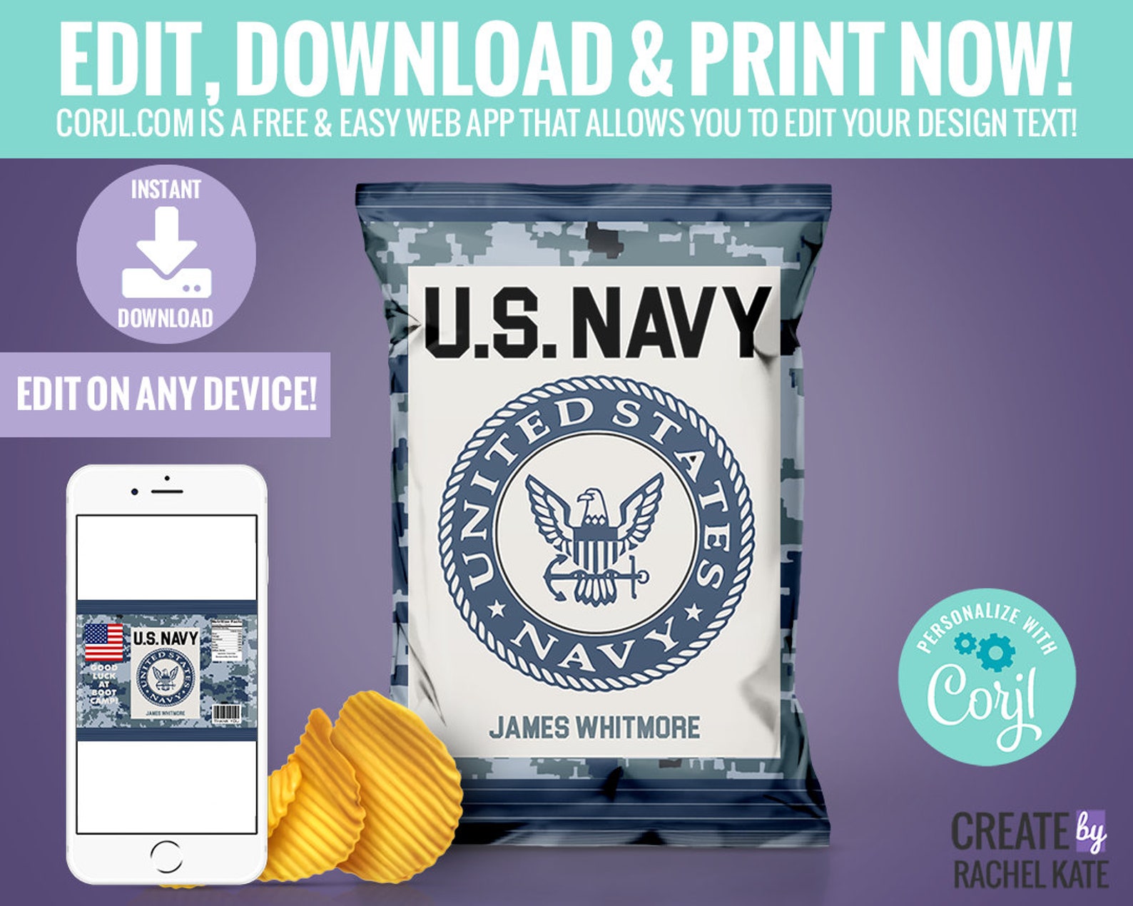 Military US Navy Potato Chip Snacks Loot Goody Goodie Mini Bag Etsy