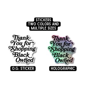 Thank You for Shopping Black Owned Decal Sticker Gifts for Activists, Feminists, and Allies image 1