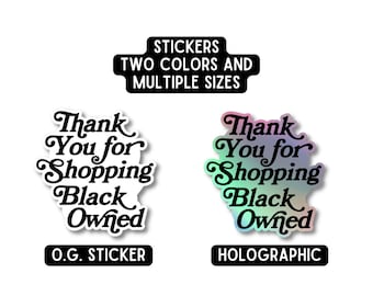 Thank You for Shopping Black Owned Decal Sticker | Gifts for Activists, Feminists, and Allies