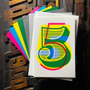 Biglietto tipografico per il 5° compleanno/anniversario