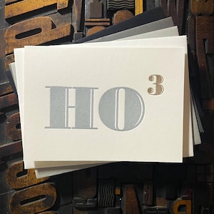 Ho-ho-ho | Zilver | Boekdruk kerstkaart