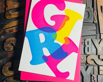 Baby Girl Letterpress Card