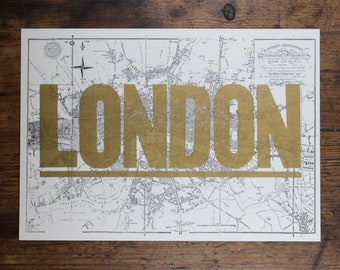 LONDON | A4 Letterpress Print