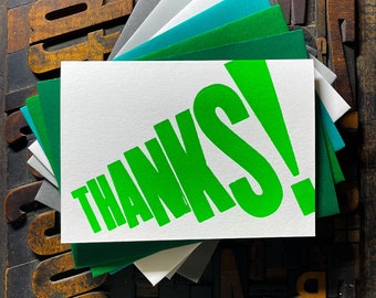 Merci ! Carte typographique | Vert fluo