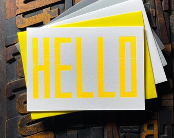 Hello | Typographic Letterpress Card