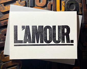 Valentines Letterpress Card | L'AMOUR.