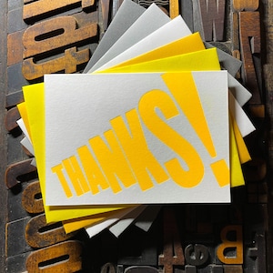 Merci ! Carte typographique | Jaune fluo