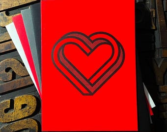 Coração Infinito | Cartão Letterpress | Cintilante