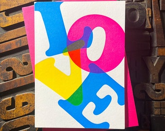 L-O-V-E | Technicoloured Letterpress Card