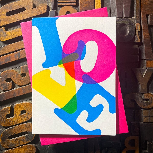 L-O-V-E | Technicoloured Letterpress Card