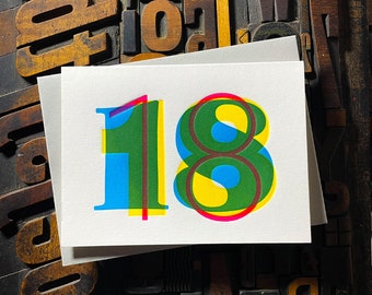 18th Birthday Letterpress Card