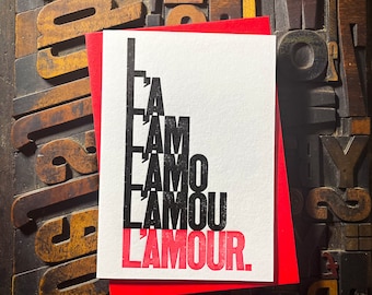Des piles d'amour | Carte typographique typographique
