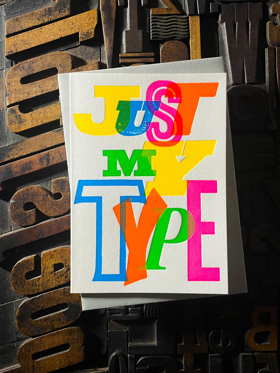 Just My Type | Letterpress Card - Etsy