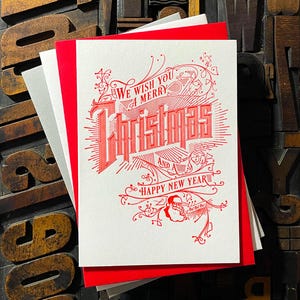 Vintage Weihnachtsmann | Rot | Letterpress Weihnachtskarte
