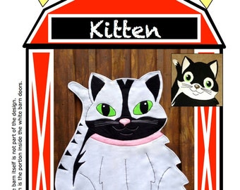 Baby Quilt Pattern - Kitten, a Downloadable Animal Shaped Pattern by Barn Baby Blankies Cat