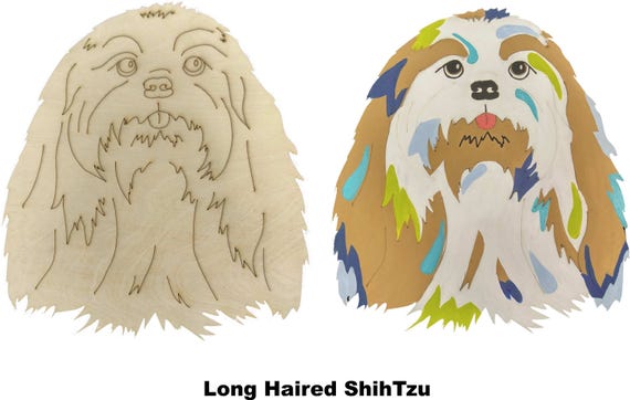 Paint It Yourself Dog Pop Art Shih Tzu Long Haired Etsy