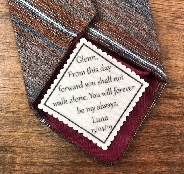 You are my World Grooms iron on Wedding Tie Patch 