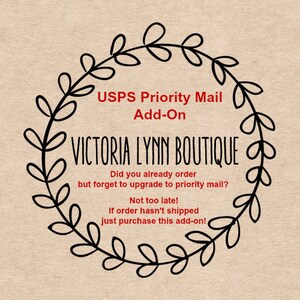 PRIORITY MAIL Upgrade, USA Only, Contact me prior to use, Add Postage to Upgrade Shipping Method, Upgrade from First Class to Priority Mail