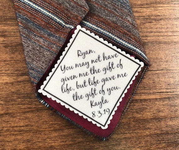 STEPDAD Gift - STEPFATHER of the BRIDE - Tie Patch -  Sew on, Iron On, 2.5" or 2" Wide Patch, You May Not Have Given Me the Gift of Life