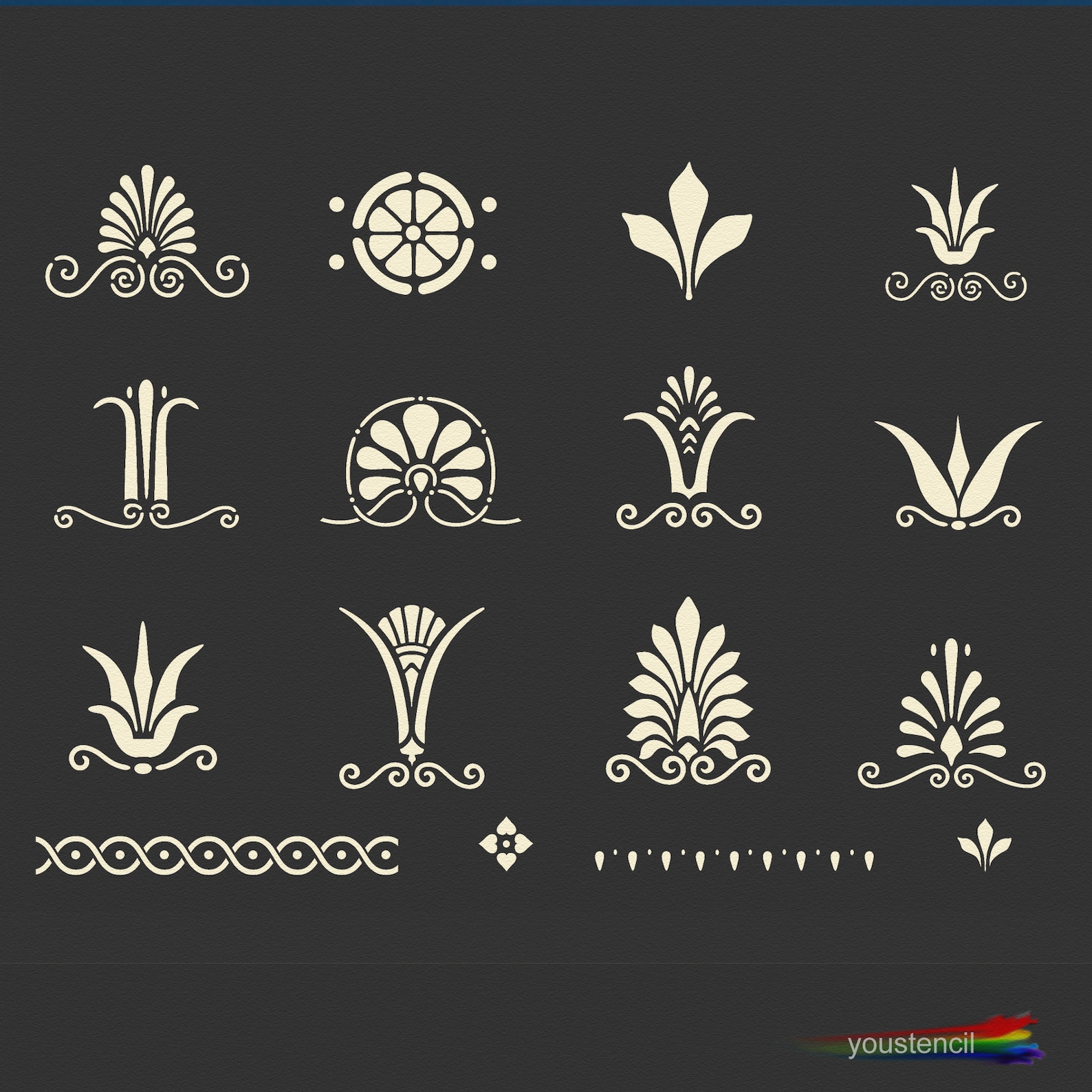 Greek Decorative Motifs Stencil 3 for Walls Art and Etsy