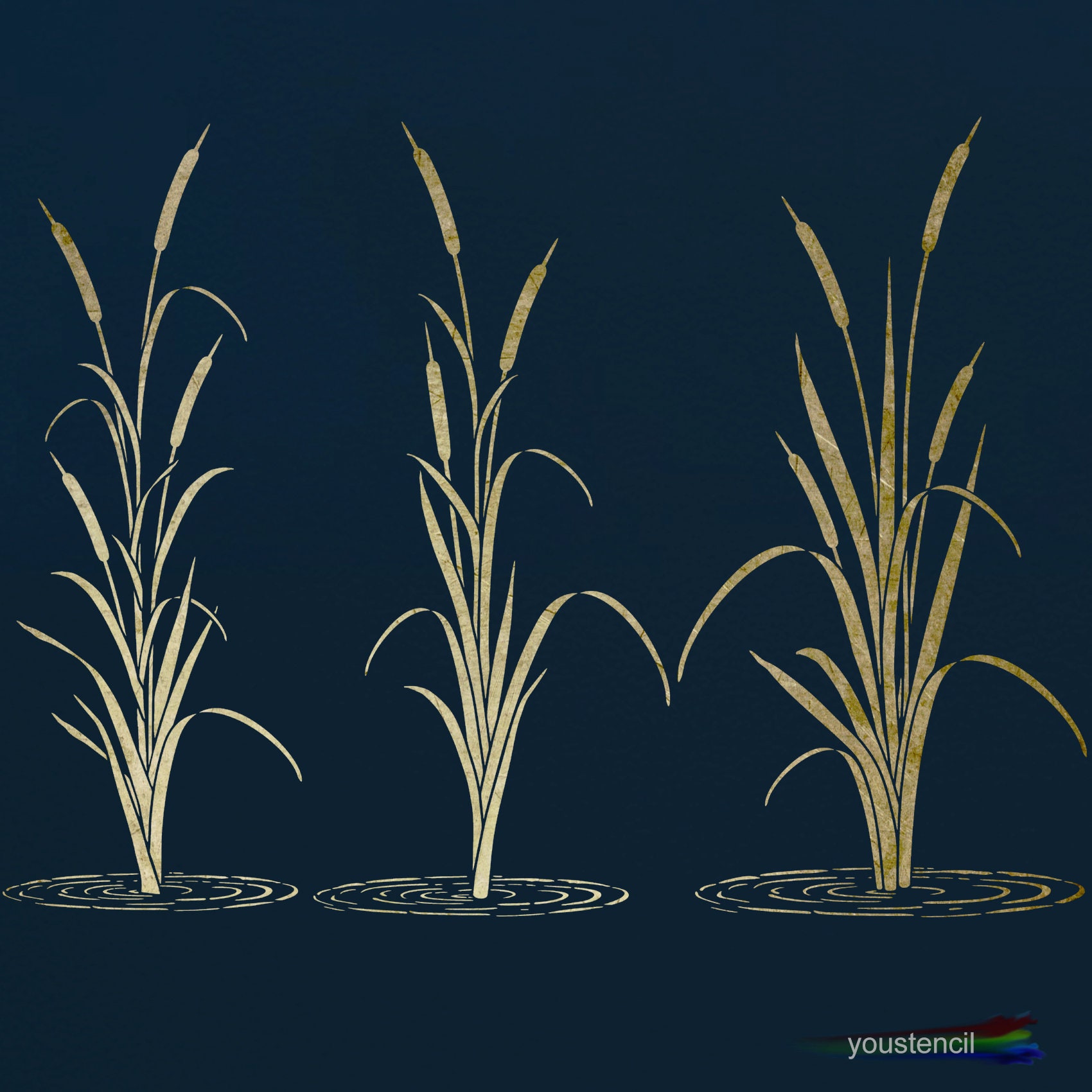 Cattail Wall Stencil Set Large ST85 Etsy