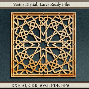 Vecteur de carreaux marocains, #28, svg, dxf, ai, cdr, pdf, eps. Fichiers découpés au laser.